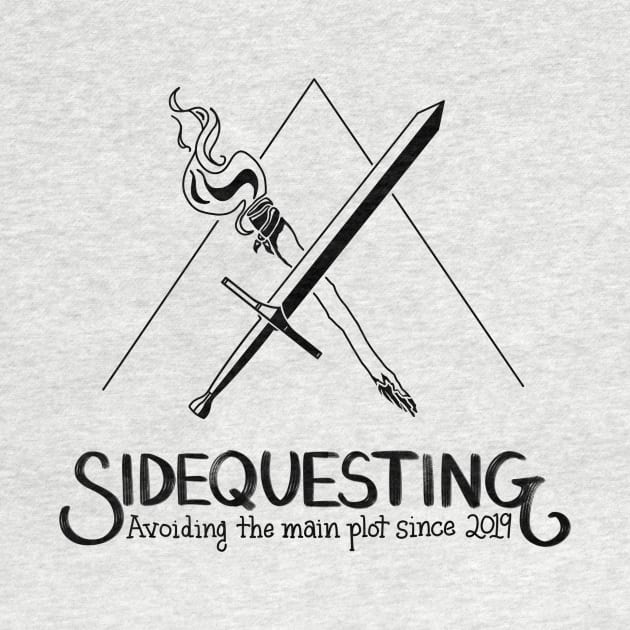 Sidequesting Logo, front and back - Black by Sidequesting